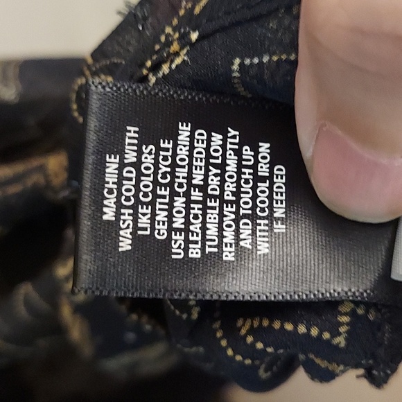 TORRID Chiffon Layered Tie Front Surplice Tunic in Black And Gold - Picture 11 of 15